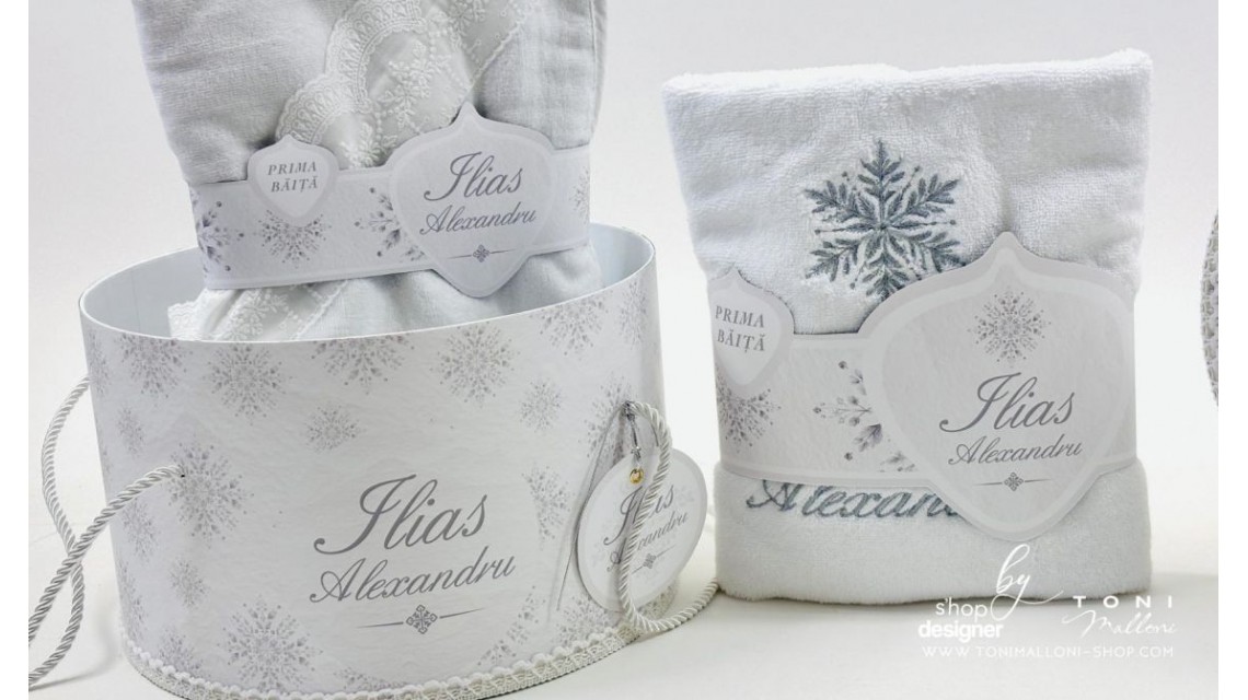 Set Prima Baita cu nasii dupa Botez pentru Băieți cu fulgi de nea 31